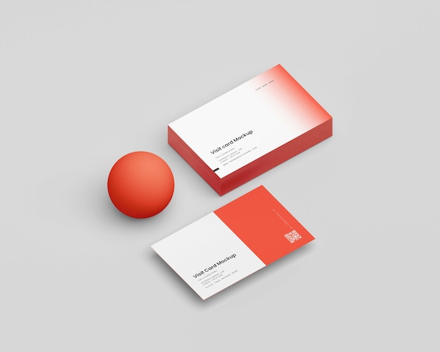 High angle of business card mock-up