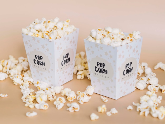 PSD alto angolo di popcorn cinema