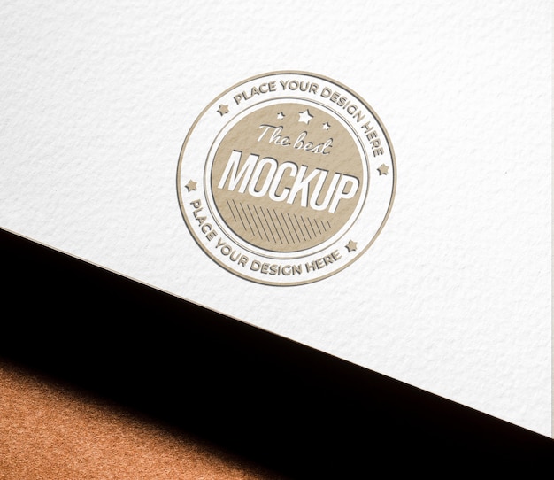 PSD high angle of coarse paper mock-up for business