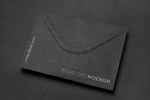 High angle of dark envelope mock-up