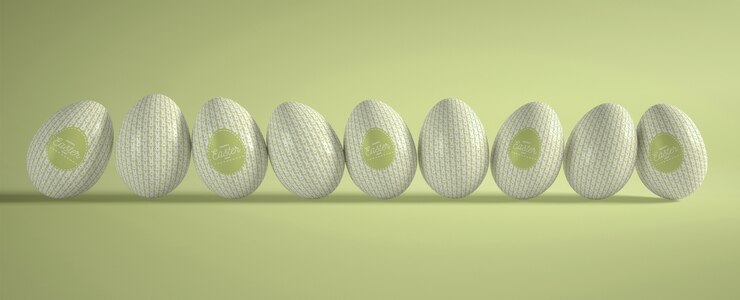 PSD high angle easter egg collection on table