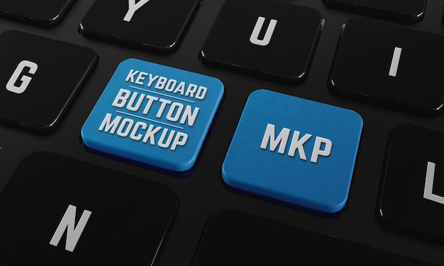 PSD high angle keyboard button mockup