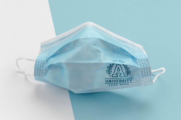 high angle of medical mask for back to school
