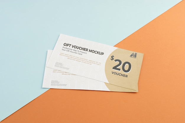 PSD high angle minimalist design vouchers