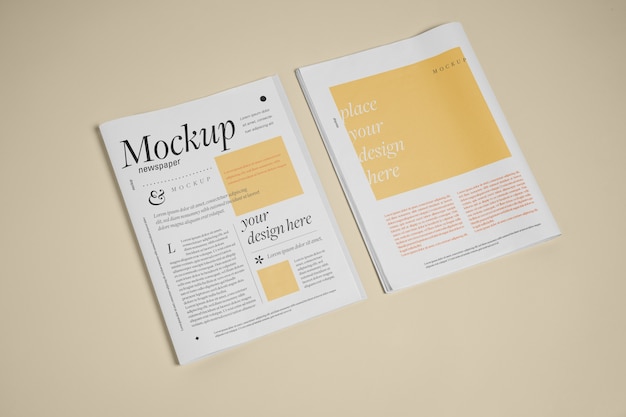 PSD high angle of newspaper mock-up