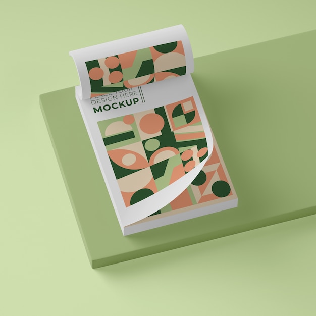 high angle of paper with geometric design