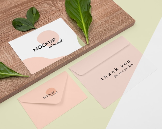 PSD high angle stationery and wood arrangement