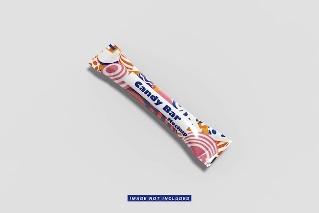 PSD high angle view of candy bar mockup