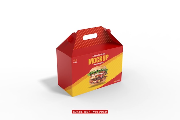 high angle view of food delivery box mockup
