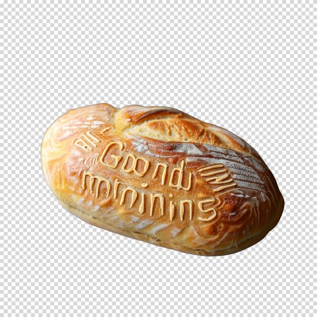 PSD high angle view of freshly baked bread surrounded by grains isolated on transparent background