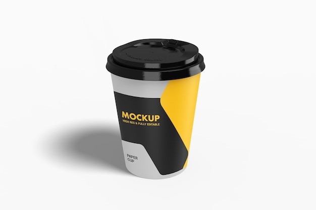 High Angle View of Paper Cup Mockup