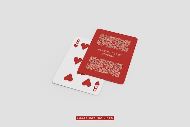 PSD high angle view of playing cards mockup