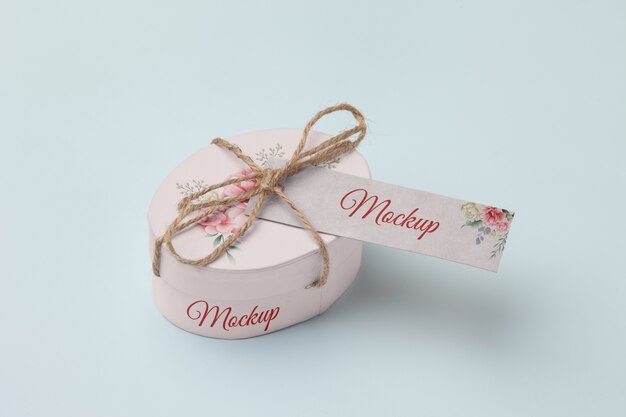 PSD high angle wedding gift with ribbon