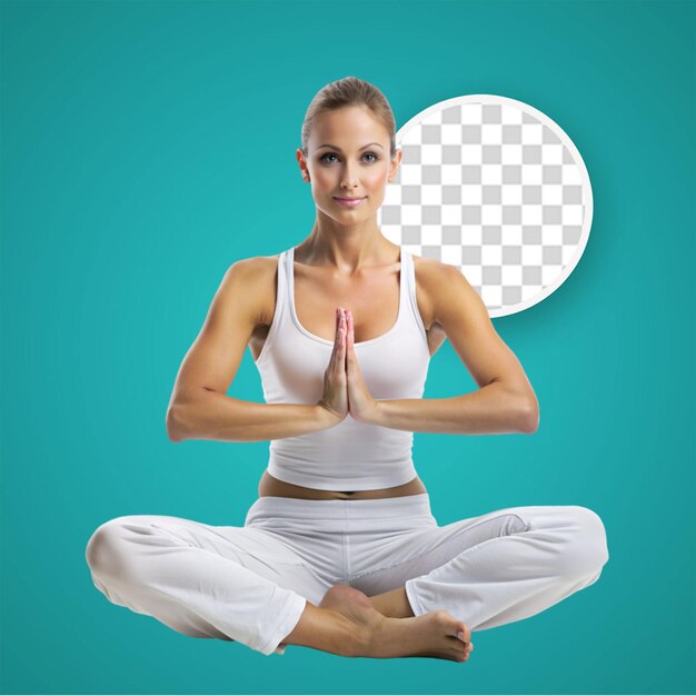 PSD high angle woman in yoga pose