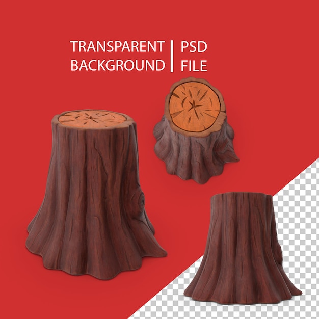 PSD high cartoon stump png