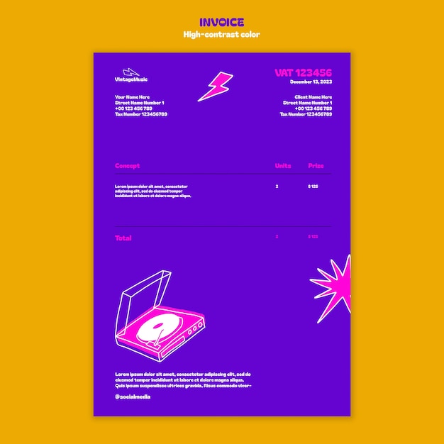 high contrast color template design