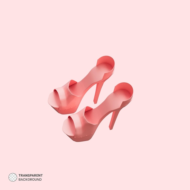 PSD la scarpa con tacco alto dell'icona della donna ha isolato l'illustrazione di rendering 3d