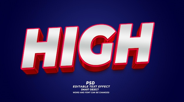 High psd 3d editable text effect photoshop template