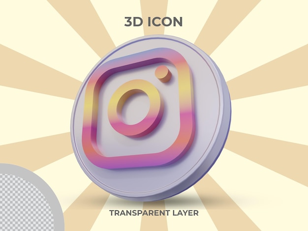 Icona di instagram isolata rendering 3d di alta qualità