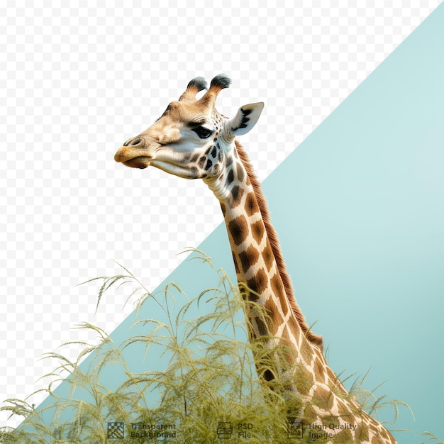 PSD high quality photo of a giraffe isolated on transparent background