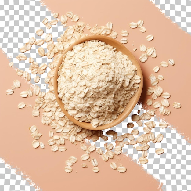 PSD high quality photo of oat flakes on transparent background
