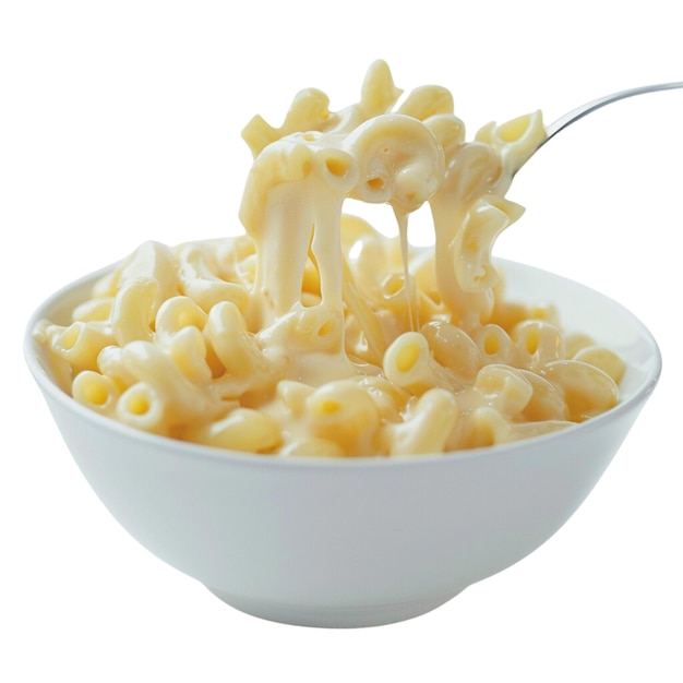 PSD 高品質マカロニの写真 溶けたチーズの白い背景