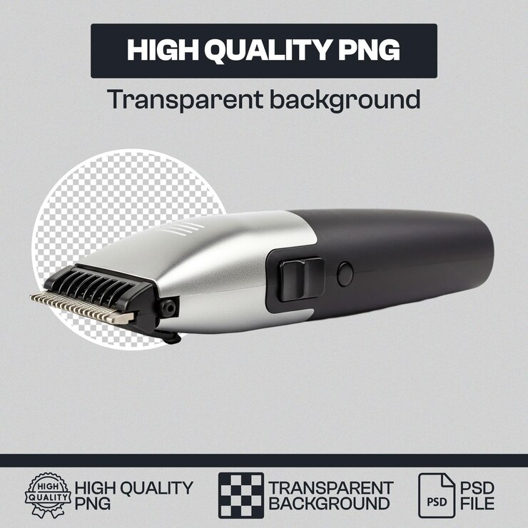 PSD high-quality png of a modern electric hair clipper
