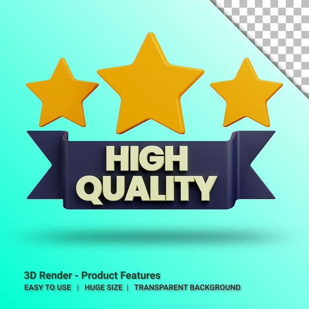 PSD high quality product features 3d sticker with transparent background