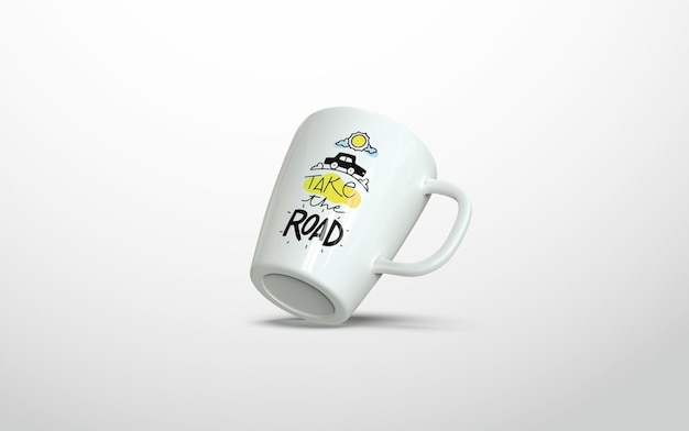 PSD Высококачественный макет psd mug полностью редактируемый с помощью smart object