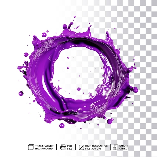 PSD high quality purple circular splash without background in photoshop