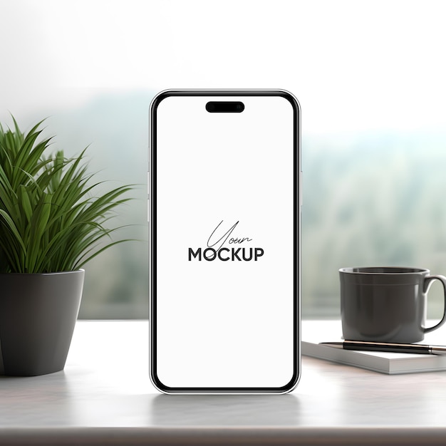 PSD high quality realistic high quality smartphone mockup with isolated background smart phone mockup