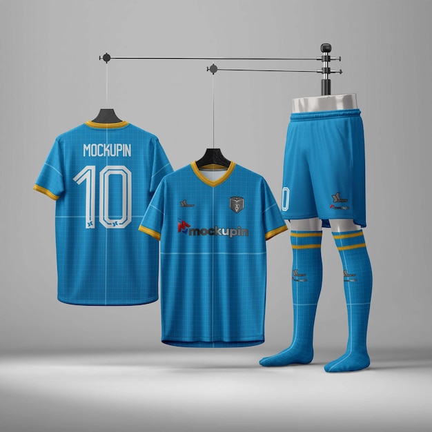 Высококачественный футбольный спорт Jersey Mockup PSD Файл