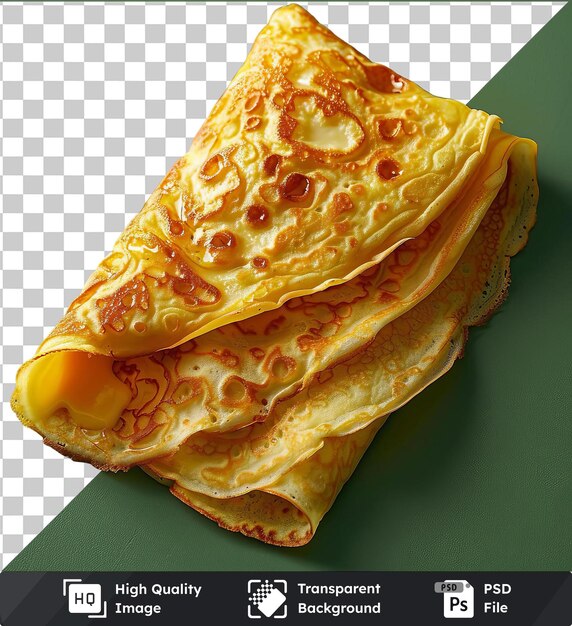 PSD high quality transparent psd cheese crepes on a green background