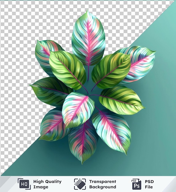 PSD high quality transparent psd clipart with colorful flowers and leaves