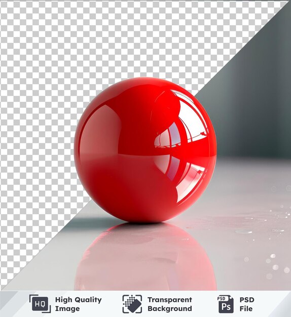 PSD high quality transparent psd happy new year 2022 red ball mockup with shadow on transparent