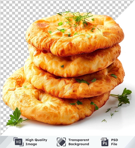PSD high quality transparent psd indian frybreads on a isolated background