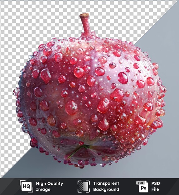 PSD high quality transparent psd passifruit a red fruit with water droplets