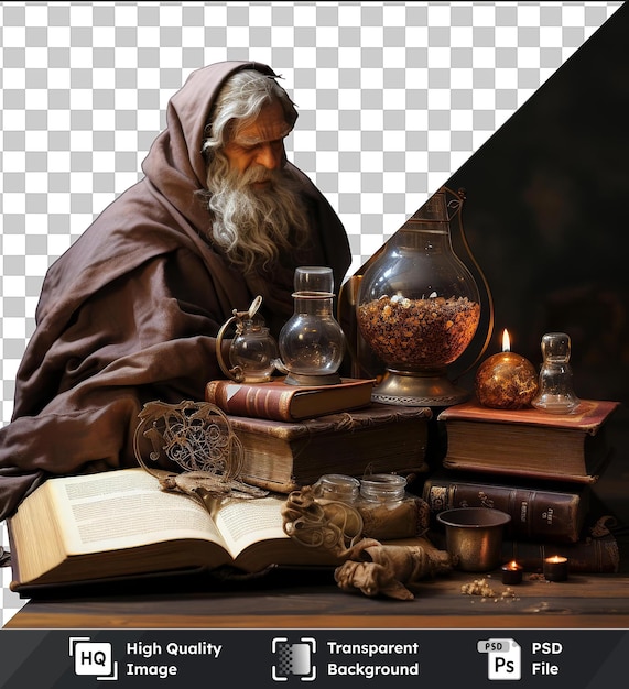 High quality transparent psd realistic photographic alchemist _ s ancient texts the bible