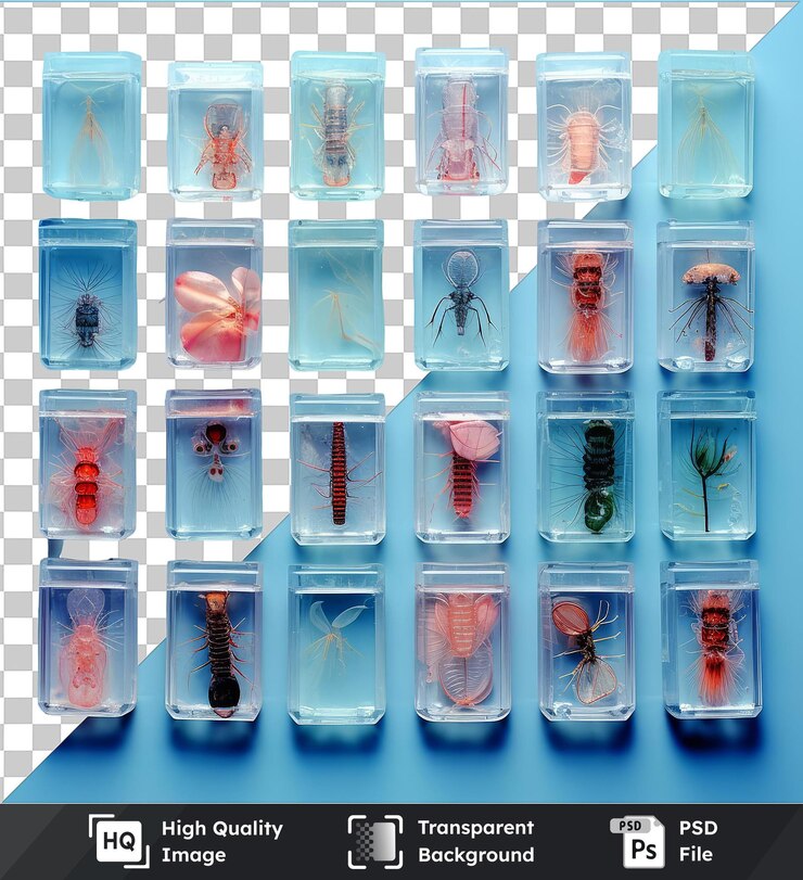 PSD high quality transparent psd realistic photographic biologist _ s microscope slides a set