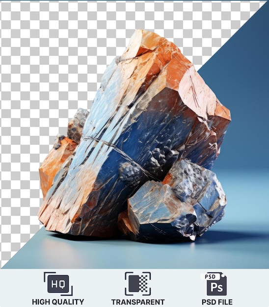 PSD high quality transparent psd a rock against a clear blue sky