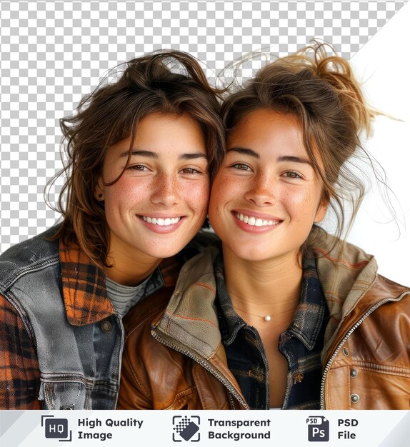 PSD high quality transparent psd of a smiling lesbian couple