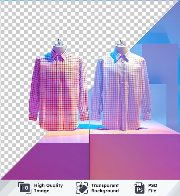 PSD high quality transparent psd two shirts are a checkered surface