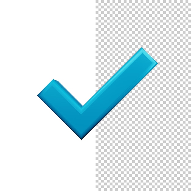 high resolution 3d check icon in transparent background