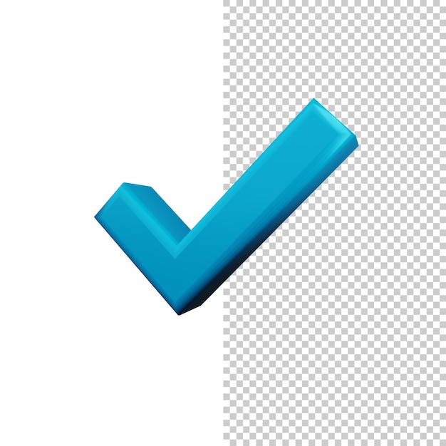 high resolution 3d check icon in transparent background