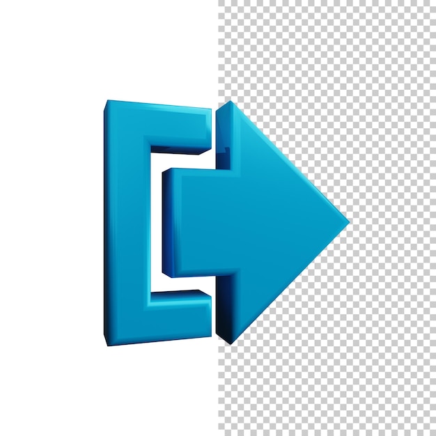 high resolution 3d logout icon in transparent background