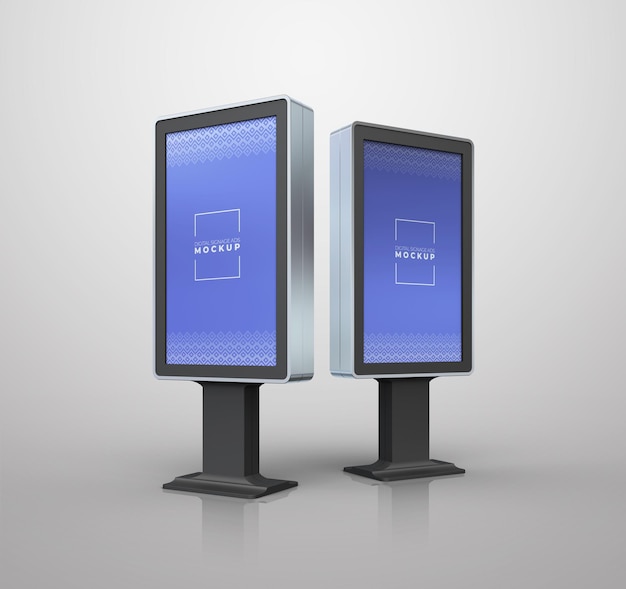 High resolution digital signage ads PSD mockup with editable layers