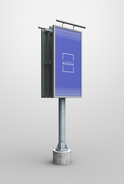 High resolution portrait oriented PSD billboard mockup with editable layers