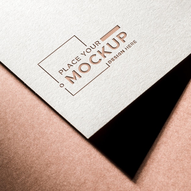 PSD high view business card mock-up and shadow