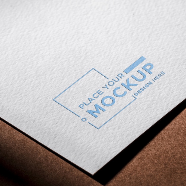 High view business card mock-up