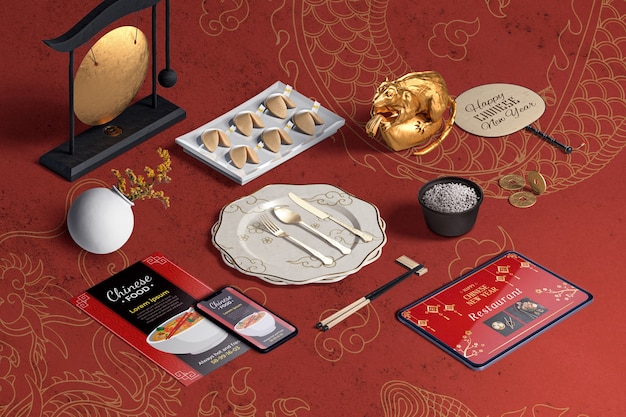 high view cutlery and fortune cookies for chinese new year